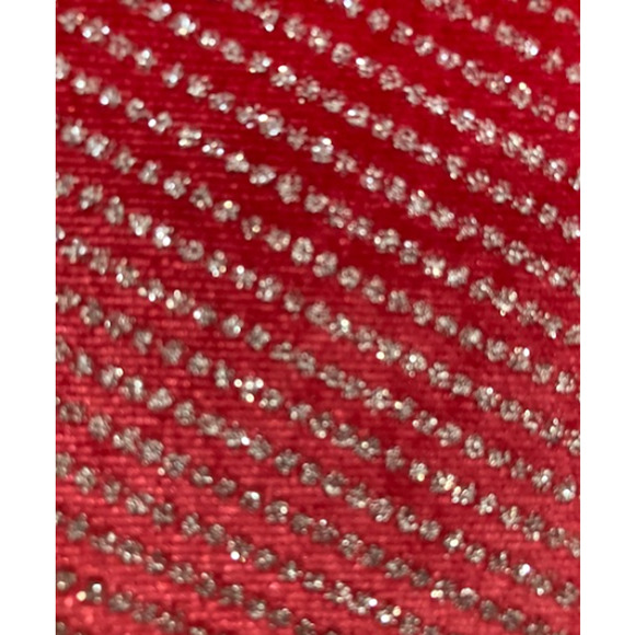 New!! - Women's RED Metallic Velvet Peplum Blouse - Size M - Picture 9 of 9